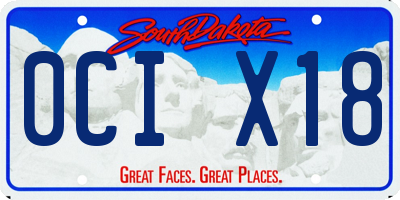 SD license plate 0CIX18