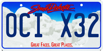 SD license plate 0CIX32