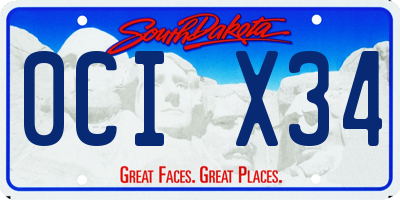 SD license plate 0CIX34
