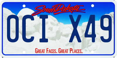 SD license plate 0CIX49