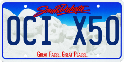 SD license plate 0CIX50