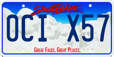 SD license plate 0CIX57