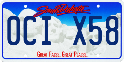 SD license plate 0CIX58
