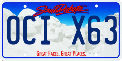 SD license plate 0CIX63