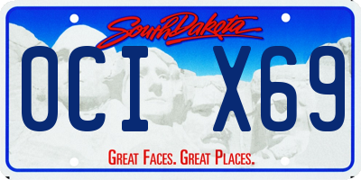 SD license plate 0CIX69