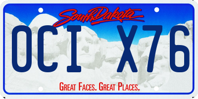 SD license plate 0CIX76