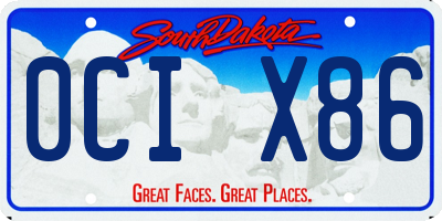 SD license plate 0CIX86