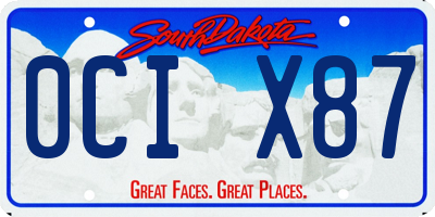 SD license plate 0CIX87
