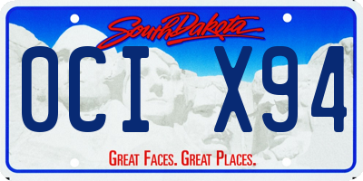 SD license plate 0CIX94