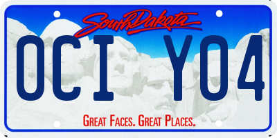 SD license plate 0CIY04