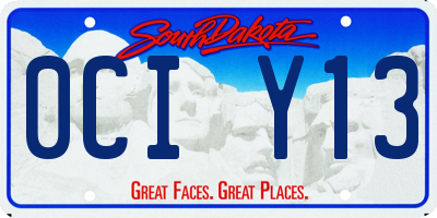 SD license plate 0CIY13
