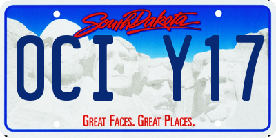 SD license plate 0CIY17