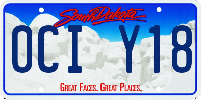 SD license plate 0CIY18