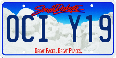 SD license plate 0CIY19
