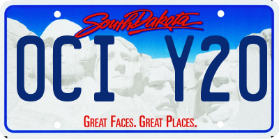 SD license plate 0CIY20