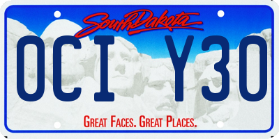 SD license plate 0CIY30