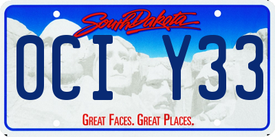 SD license plate 0CIY33