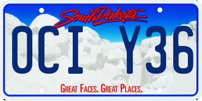 SD license plate 0CIY36