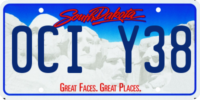 SD license plate 0CIY38