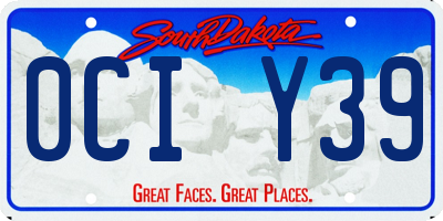 SD license plate 0CIY39