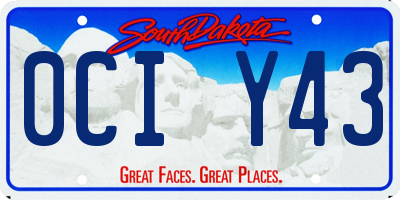 SD license plate 0CIY43