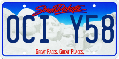 SD license plate 0CIY58