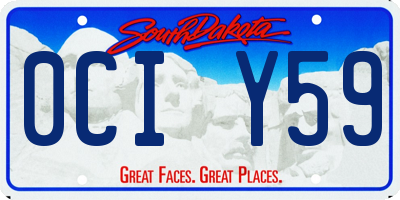 SD license plate 0CIY59