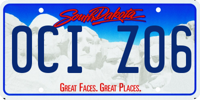 SD license plate 0CIZ06