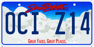 SD license plate 0CIZ14
