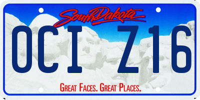 SD license plate 0CIZ16