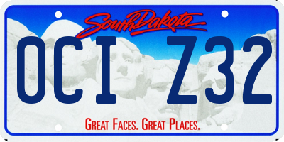 SD license plate 0CIZ32