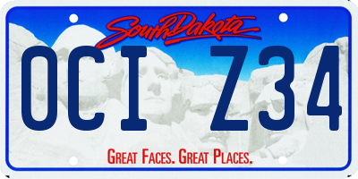 SD license plate 0CIZ34