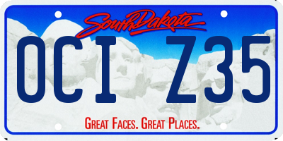 SD license plate 0CIZ35