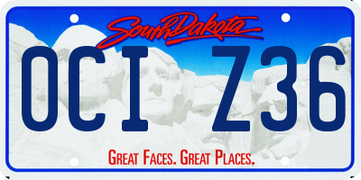 SD license plate 0CIZ36