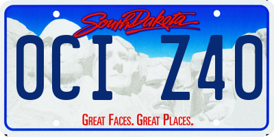 SD license plate 0CIZ40