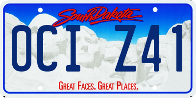 SD license plate 0CIZ41