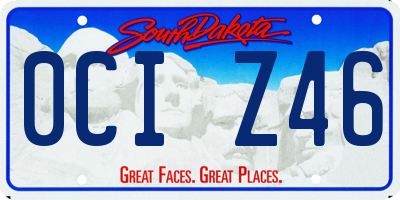 SD license plate 0CIZ46