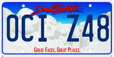 SD license plate 0CIZ48