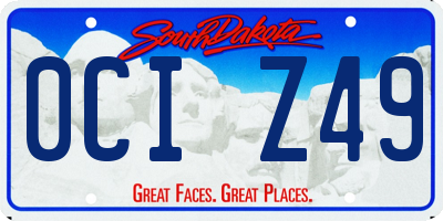 SD license plate 0CIZ49
