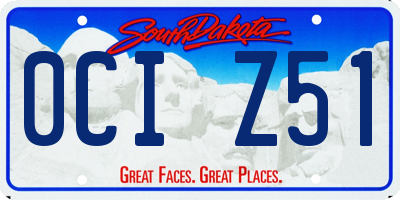 SD license plate 0CIZ51