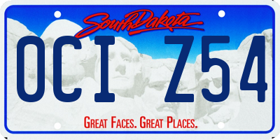 SD license plate 0CIZ54