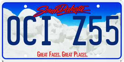 SD license plate 0CIZ55