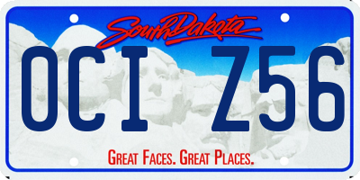 SD license plate 0CIZ56