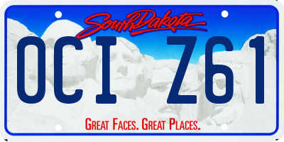 SD license plate 0CIZ61