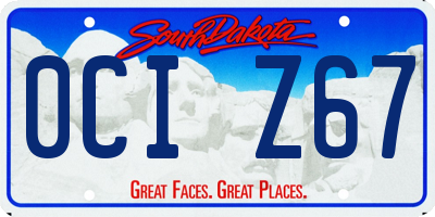 SD license plate 0CIZ67