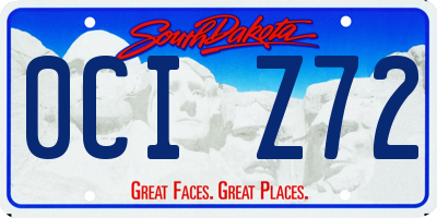 SD license plate 0CIZ72