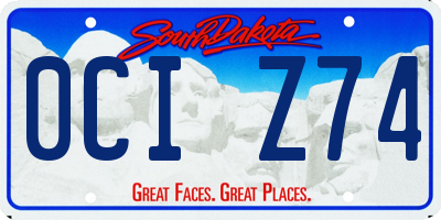 SD license plate 0CIZ74