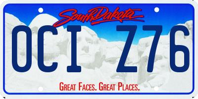 SD license plate 0CIZ76