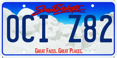 SD license plate 0CIZ82