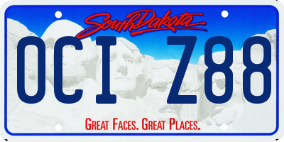 SD license plate 0CIZ88